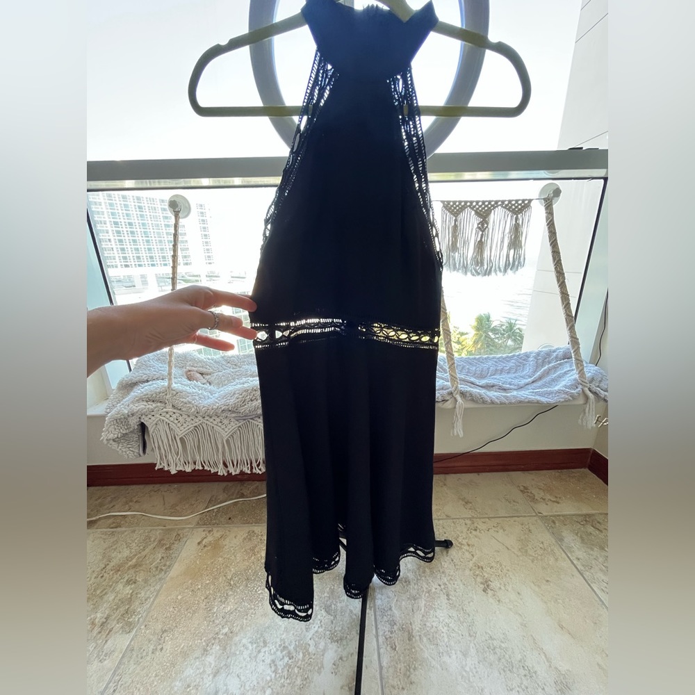 Black mini halter dress